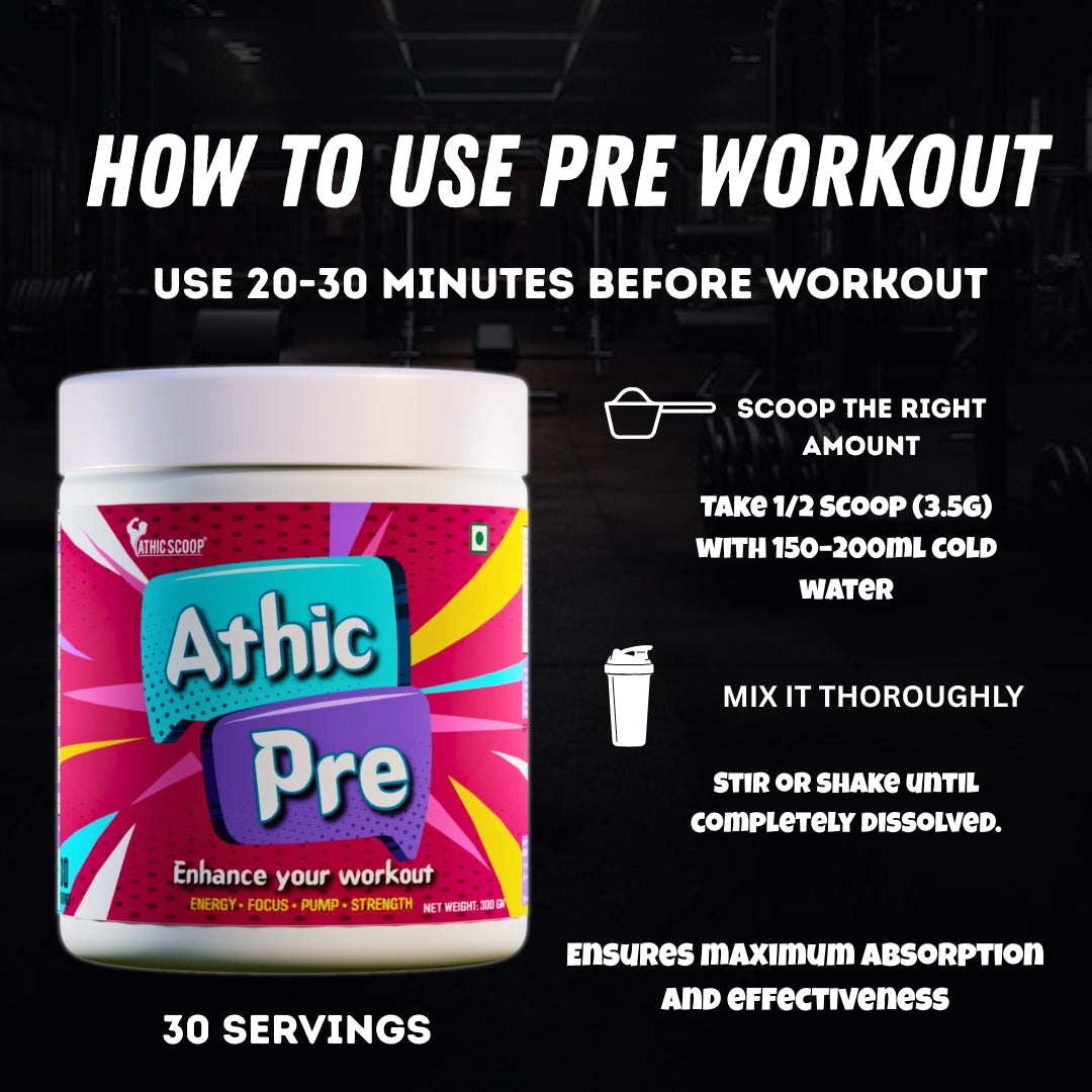 Athic Scoop Pre-Workout | 30 Servings with Free T-shirt