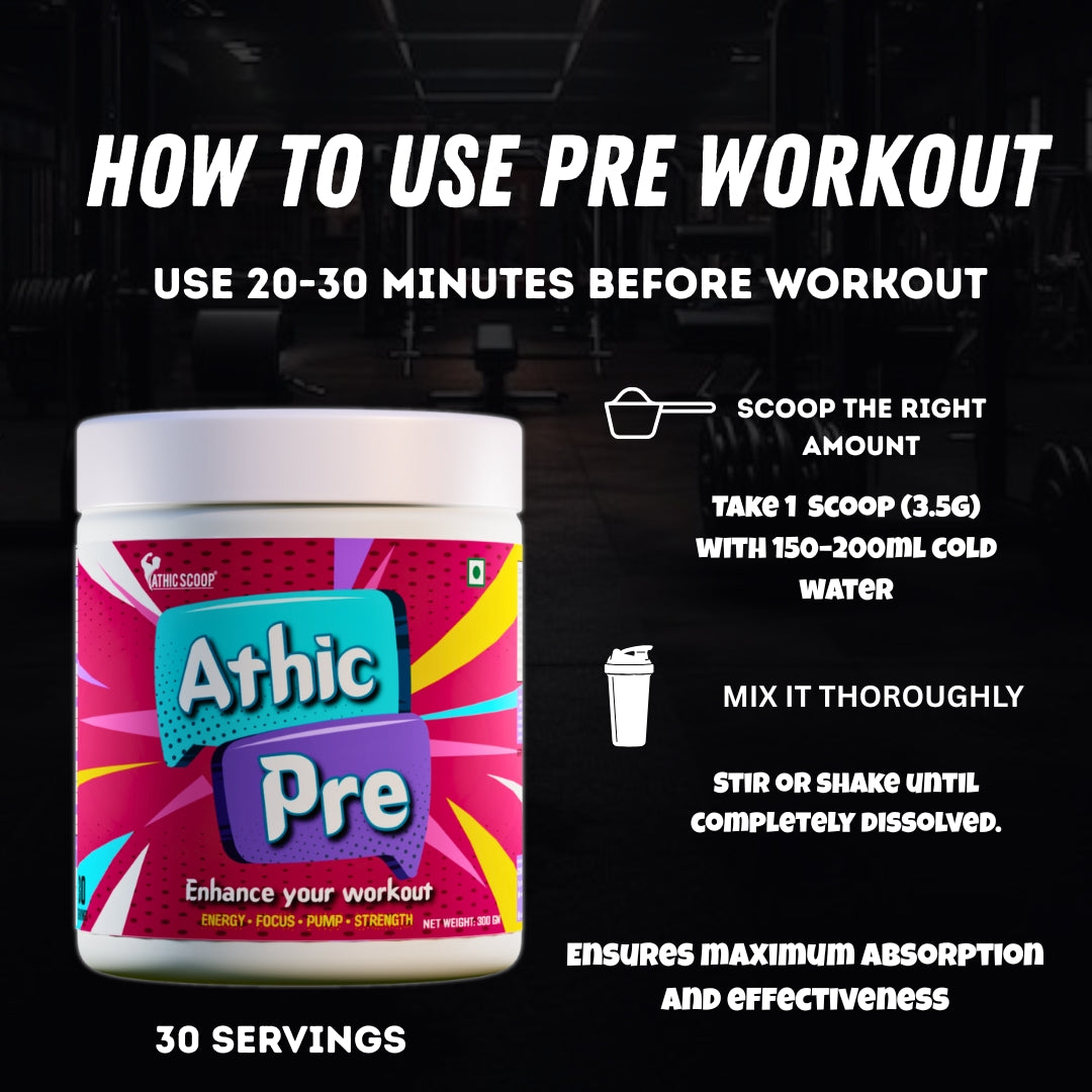 Athic Scoop Pre-Workout | 30 Servings with Free T-shirt