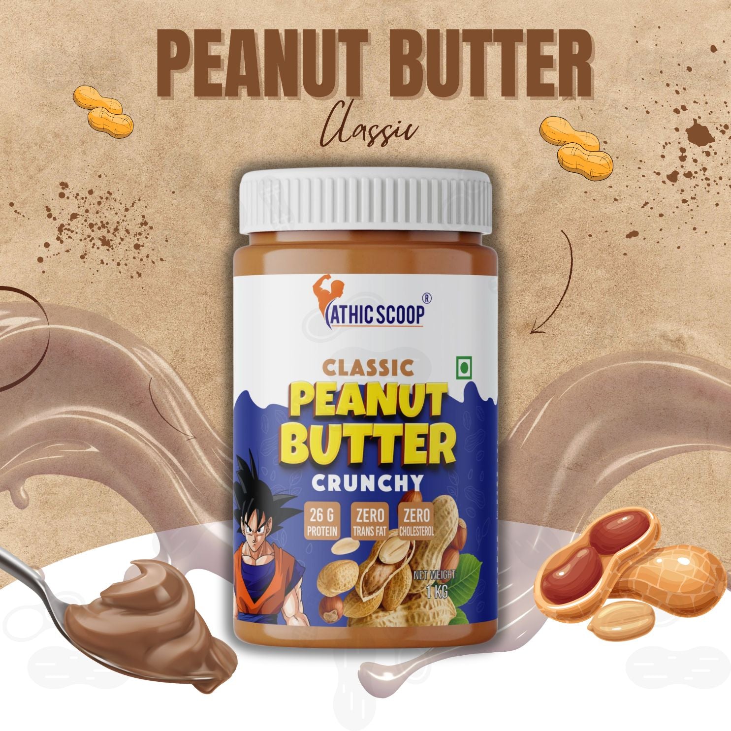 Athic Scoop Classic Peanut Butter | 1kg Jar