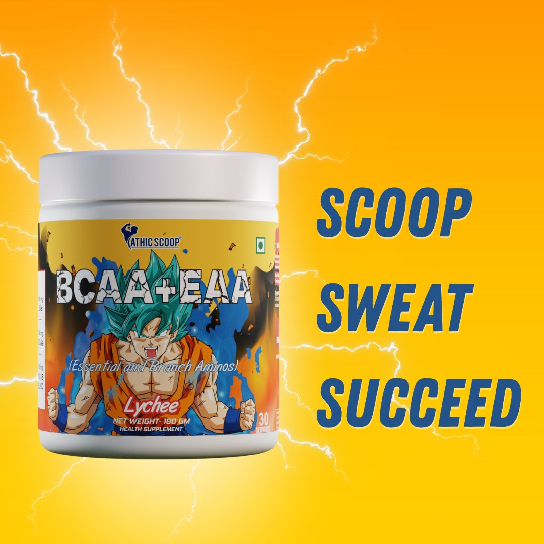 Athic Scoop BCAA + EAA Powder – Lychee Flavor | 30 Servings With Free T - Shirt