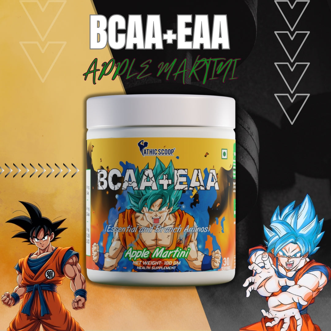 Athic Scoop BCAA + EAA | Apple Martini Flavours | 30 Servings with Free T- Shirt