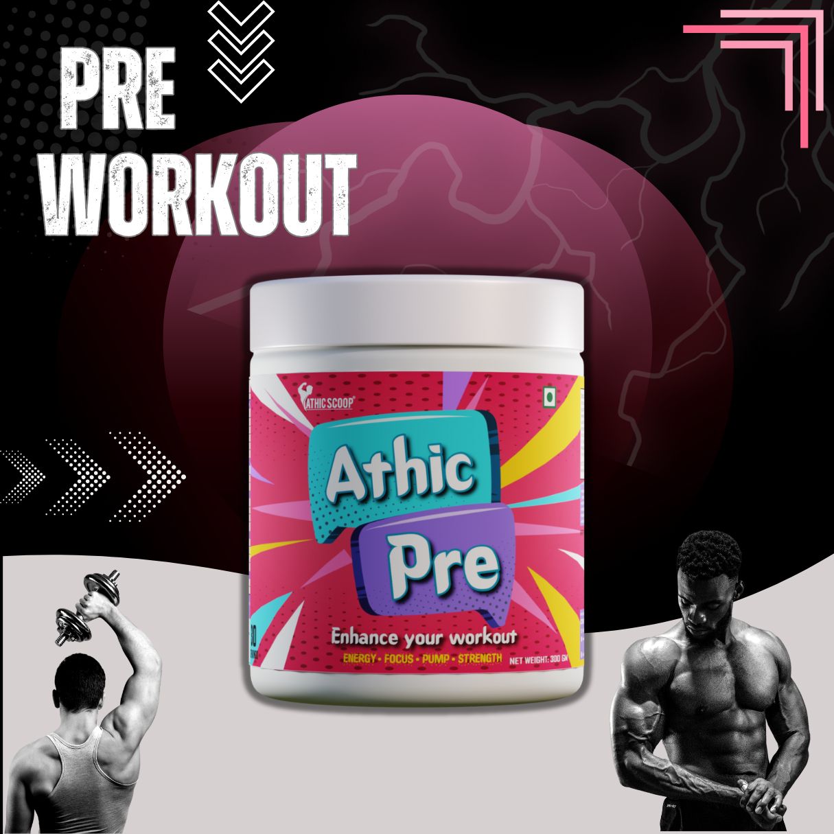 Athic Scoop Pre-Workout | 30 Servings with Free T-shirt