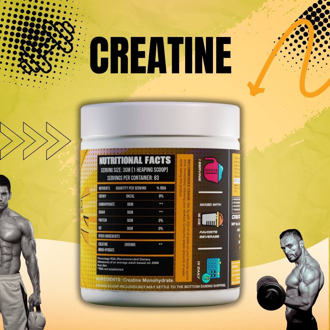 Athic Scoop Creatine Monohydrate | 250g | 83 Servings with Free Shaker